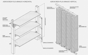 Parasoles Móviles aeroscreen-plus-Detalle Parasoles Móviles El Aeroscreen Plus ha sido diseñado para revestir una doble piel, fachadas de edificios