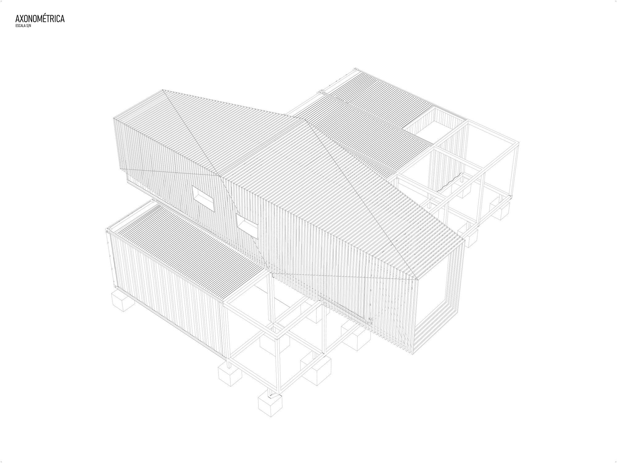 Casa P406 Orfali Ehrenfeld axonometrica