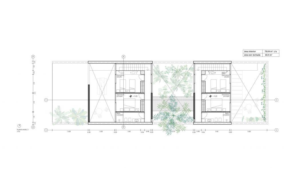 Planta Nivel 2 CASA ARQUITECTURA RIFA 2019