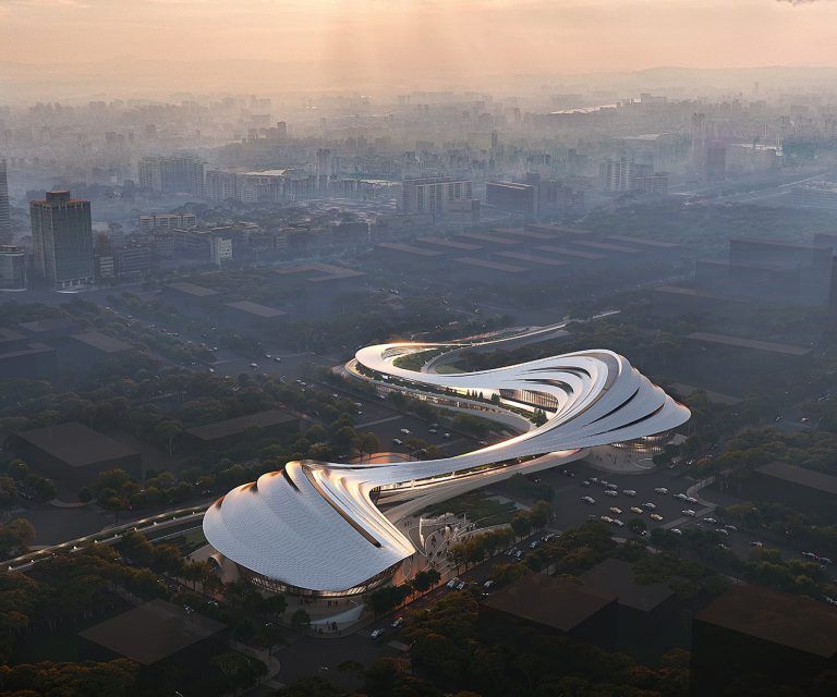 1 ZHA Jinghe New City Culture Art Centre render by ATCHAIN low 768x640