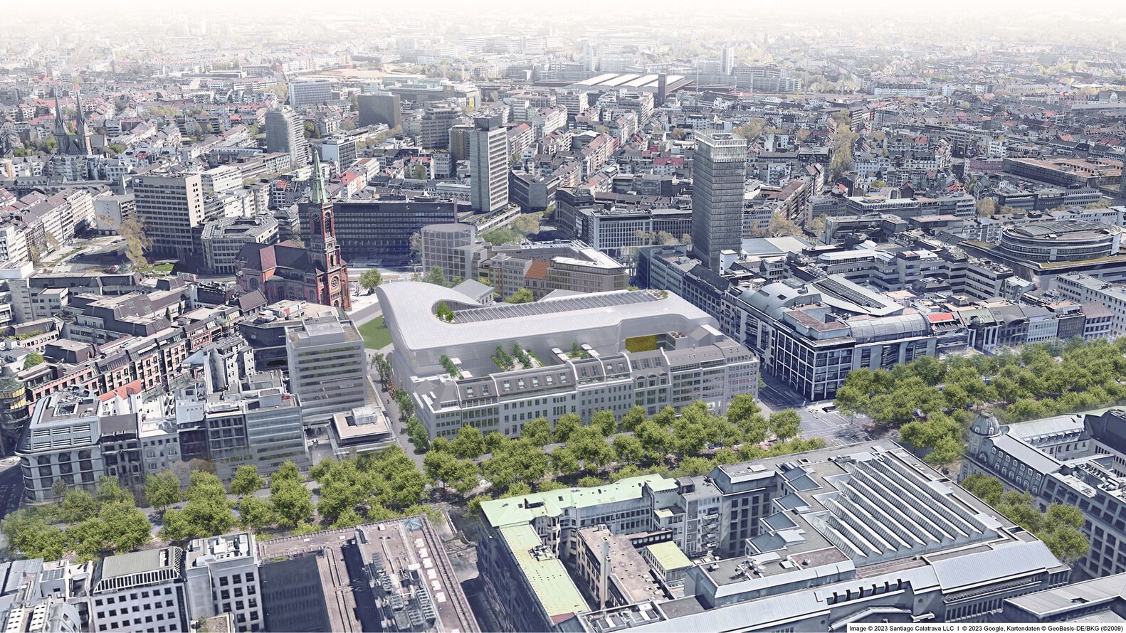 santiago calatrava reveals design for new retail and office complex in dusseldorf germany 2