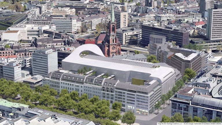 santiago calatrava reveals design for new retail and office complex in dusseldorf germany 3 768x432