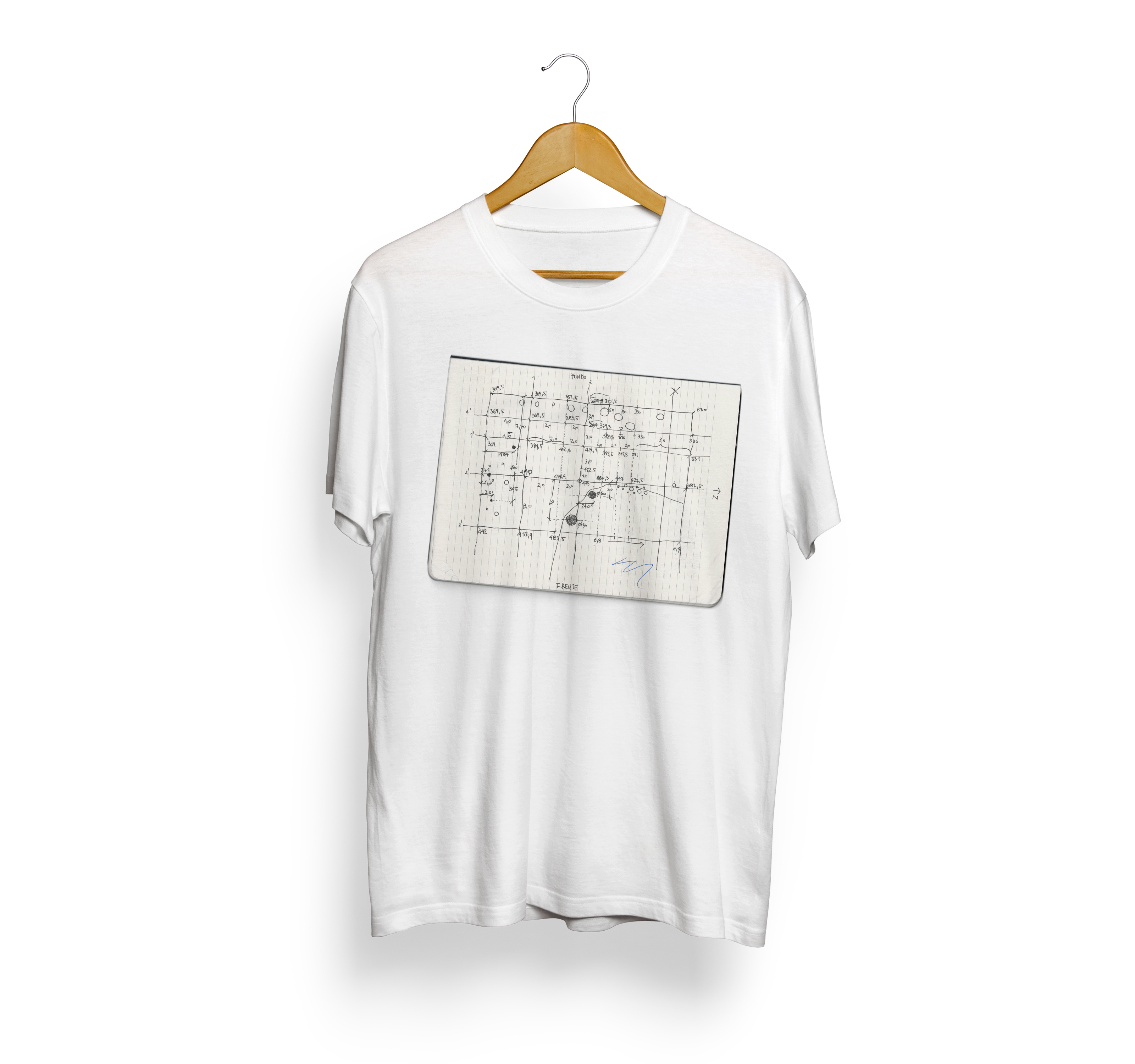 Impresion sobre remera de algodon blanca 03 REFERENCIA DE UBICACION